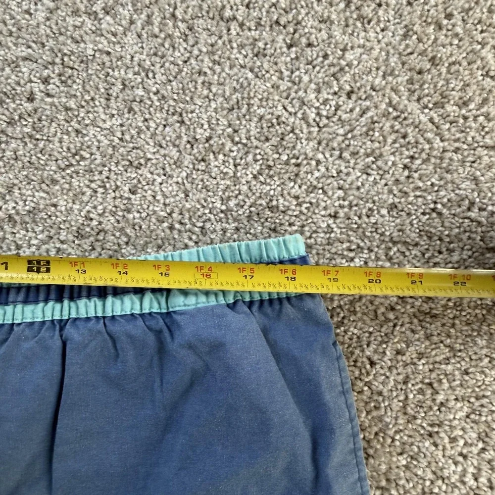 Vintage Colorblock Swim Shorts Mens XL Blue Mesh Lined Elastic Waist Trunks